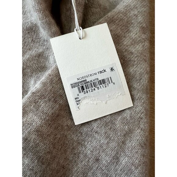 Nordstrom NWT Cashmere V-Neck Sweater in Beige Hummus Heather Size XXL - Picture 6 of 10